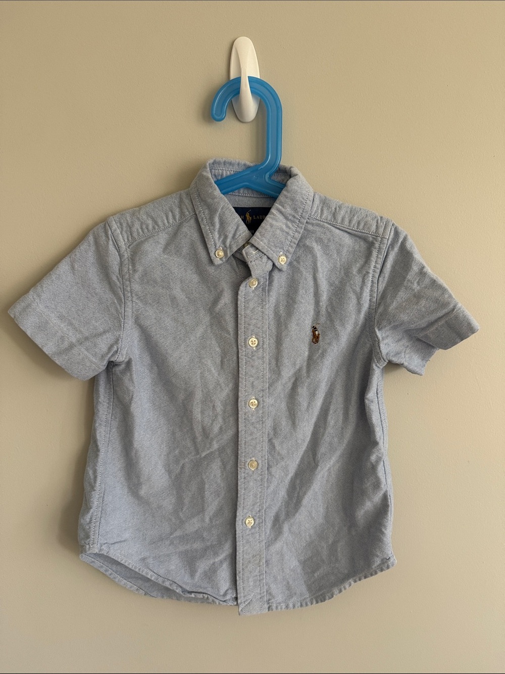 Polo by Ralph Lauren Light Blue Short-Sleeve Button-Down Oxford Shirt